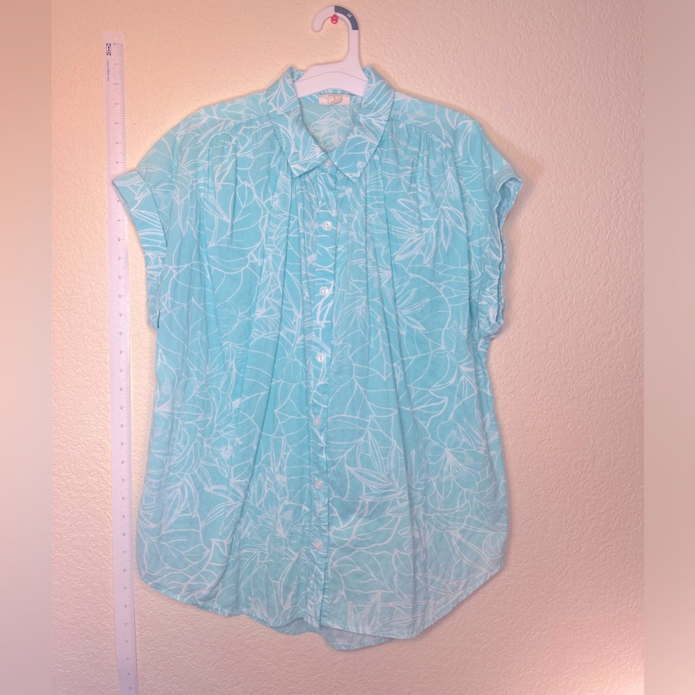 Ana Button Down Cotton Blouse Size Large